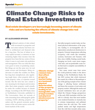 Climate Change Risks to Real Estate Investment